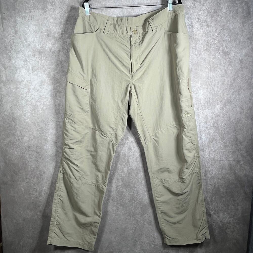 The North Face Pants Mens Size 40 Beige Khaki Nylon Outdoor Hiking Pockets
